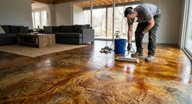 Stamped Concrete Staining in Dallas, TX